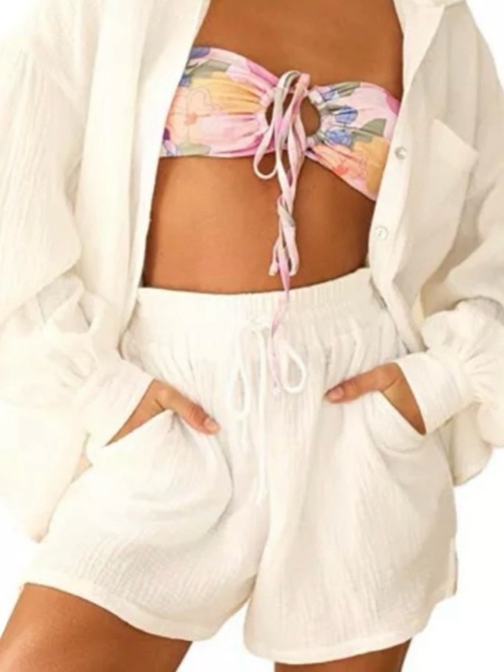 Anthropologie Dippin Daisys White Gauze Shorts